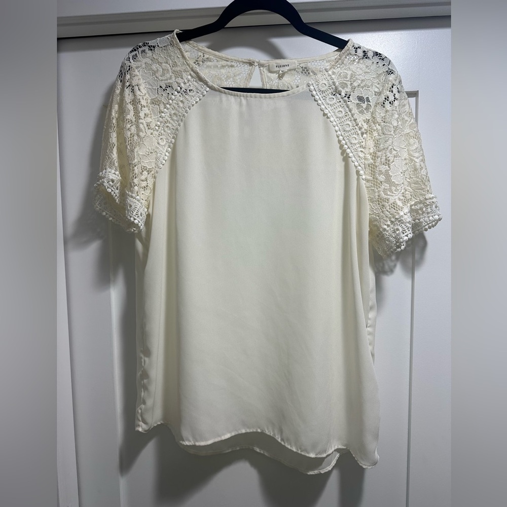 Pleione Cream Lace Blouse